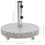 vidaXL Socle de parasol Granite 30 kg Rond Gris