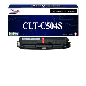 T3AZUR - Toner compatible avec Samsung CLT-C504S pour Samsung CLP415N CLP415NW CLX4195FN CLX4195FW CLX4195N SLC1453 SLC1454 SLC1404 SLC1810 SLC1810W SLC1860 SLC1860FW - Cyan
