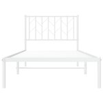 vidaXL Cadre de lit métal avec tête de lit blanc 90x200 cm