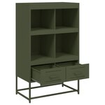 vidaXL Buffet haut vert olive 68 5x39x111 5 cm acier laminé à froid