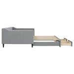 vidaXL Lit de jour avec gigogne et tiroirs gris clair 100x200 cm tissu