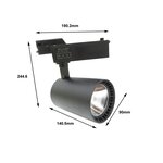 Spot led sur rail 30w 80° smd monophasé noir - blanc neutre 4000k - 5500k - silamp