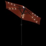 vidaXL Parasol de jardin LED et mât en acier terre cuite 225x225x212cm