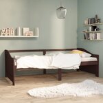 vidaXL Lit de repos 3 places Marron foncé Bois de pin massif 90x200 cm