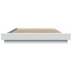 vidaXL Cadre de lit blanc 135x190 cm bois d'ingénierie