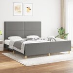 vidaXL Cadre de lit avec tête de lit Gris foncé 180 x 200 cm Tissu