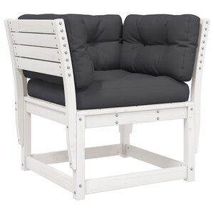 vidaXL Canapé de jardin accoudoir avec coussins blanc bois massif pin