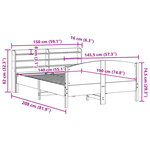 vidaXL Cadre de lit sans matelas blanc 140x190 cm bois de pin massif
