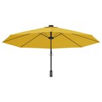 vidaXL Parasol mural avec LED jaune 290 cm