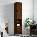 vidaXL Buffet haut Chêne marron 34 5x34x180 cm Bois d'ingénierie