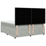 vidaXL Sommier à lattes de lit et matelas Gris clair 180x200cm Velours