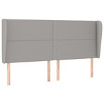 vidaXL Tête de lit avec oreilles Gris clair 163x23x118/128 cm Tissu