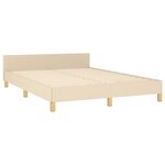 vidaXL Cadre de lit avec tête de lit Crème 140x200 cm Tissu