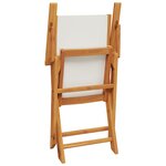 vidaXL Chaises de jardin lot de 2 blanc crème bois acacia massif tissu