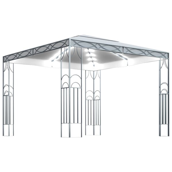 vidaXL Tonnelle avec guirlande lumineuse à LED 300x300 cm Crème