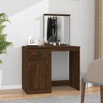 vidaXL Coiffeuse et miroir chêne marron 90x50x132 5 cm bois ingénierie
