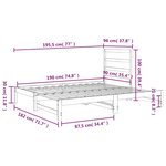 vidaXL Lit coulissant 2x(90x190) cm Bois de pin massif