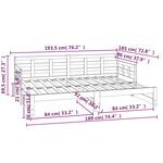 vidaXL Lit coulissant Blanc Bois de pin solide 2x(90x190) cm