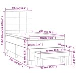 vidaXL Sommier à lattes de lit et matelas Gris foncé 90x200 cm Velours