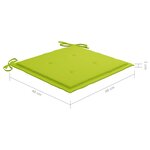 vidaXL Ensemble de bistro 3 Pièces avec coussins vert vif Bois de teck