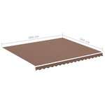 vidaXL Tissu de remplacement pour auvent Marron 4x3 5 m