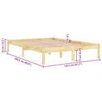 vidaXL Cadre de lit bois massif 150x200 cm très grand