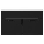 vidaXL Armoire d'évier avec lavabo intégré Noir Aggloméré