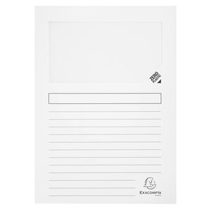 Paquet De 100 Chemises À Fenêtre Super 160g/m2 - 22x31cm - Blanc - Exacompta