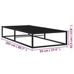 vidaXL Cadre de lit Noir Métal 90x200 cm