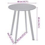 ProGarden Table d'appoint 40x49 cm gris mat