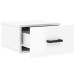 vidaXL Table de chevet murale blanc brillant 35x35x20 cm