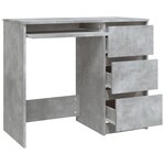vidaXL Bureau Gris béton 90x45x76 cm Bois d’ingénierie