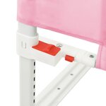 vidaXL Barrière de sécurité de lit d'enfant Rose 140x25 cm Tissu