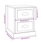 vidaXL Table de chevet chêne marron 39x39x47 5 cm bois d'ingénierie
