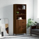 vidaXL Buffet haut Chêne marron 69 5x34x180 cm Bois d'ingénierie