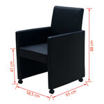 vidaXL Chaises à manger lot de 6 noir similicuir