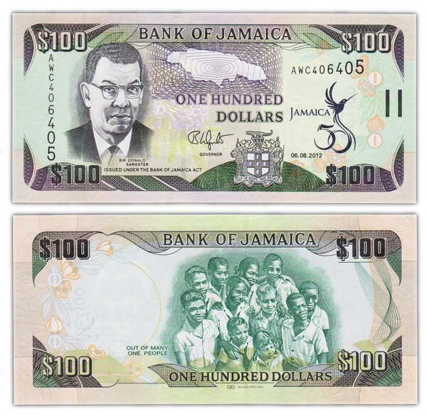 Billet de Collection 100 dollars 2012 Jamaique - Neuf - P90
