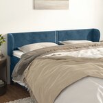 vidaXL Tête de lit avec oreilles Bleu foncé 183x23x78/88 cm Velours