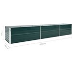 vidaXL Lit surélevé de jardin Acier galvanisé 480x80x77 cm Vert