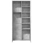 vidaXL Buffet haut gris béton 80x35x180 cm bois d'ingénierie