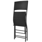 vidaXL Mobilier à dîner pliable jardin 5 Pièces Acier Résine tressée Noir