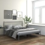 vidaXL Cadre de lit Gris Métal 200x200 cm