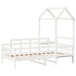 vidaXL Lit de jour avec toit blanc 90x190 cm bois de pin massif