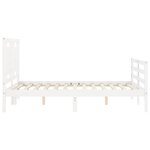 vidaXL Cadre de lit avec tête de lit blanc 120x200 cm bois massif
