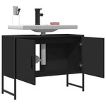 vidaXL Armoire lavabo de salle de bain noir 80x33x60cm bois ingénierie