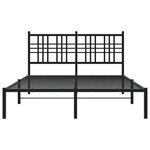 vidaXL Cadre de lit métal avec tête de lit noir 120x200 cm