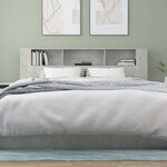 vidaXL Armoire de tête de lit Gris béton 200x18 5x104 5 cm