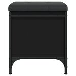 vidaXL Banc de rangement noir 42x42x45 cm bois d'ingénierie