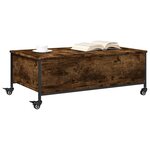 vidaXL Table basse avec roulettes chêne fumé bois d'ingénierie
