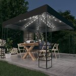 vidaXL Chapiteau de jardin avec lumières LED 3x3 m Anthracite